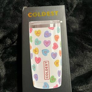 Coldest White Tumbler with Colorful Heart Design It also glows in the dark